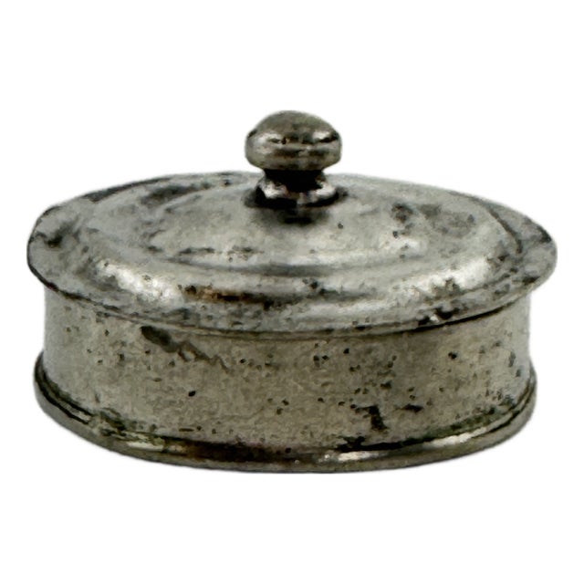 Vintage Pewter Trinket Box For Sale