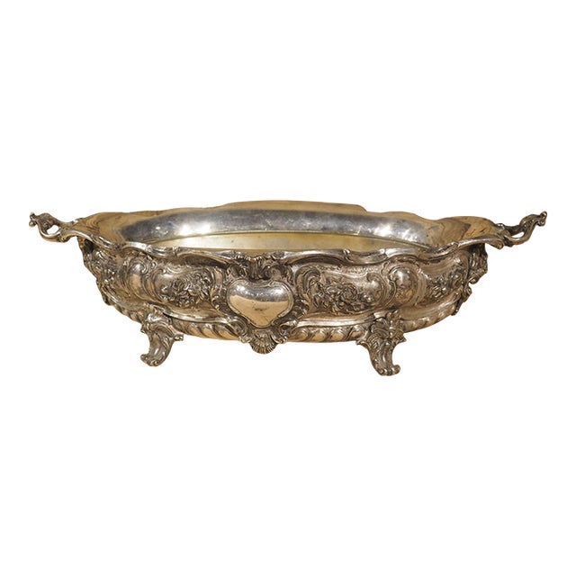 A Late 19th Century Silvered Bronze Jardiniere From France For Sale