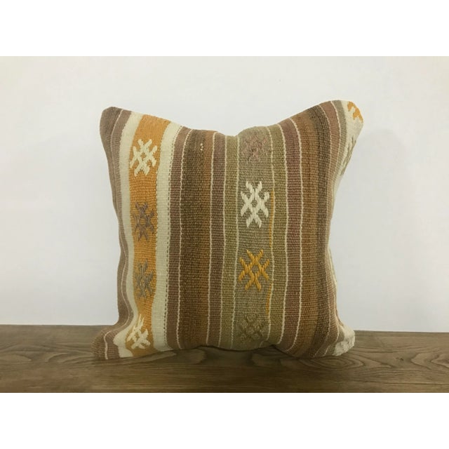 1960s Turkish Striped Design Kilim Pillow For Sale In Phoenix - Image 6 of 6