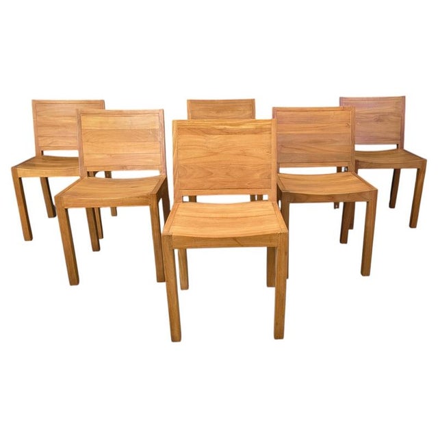 Vintage Teak Dining Chairs, 1980s, Set of 6 For Sale - Image 16 of 16
