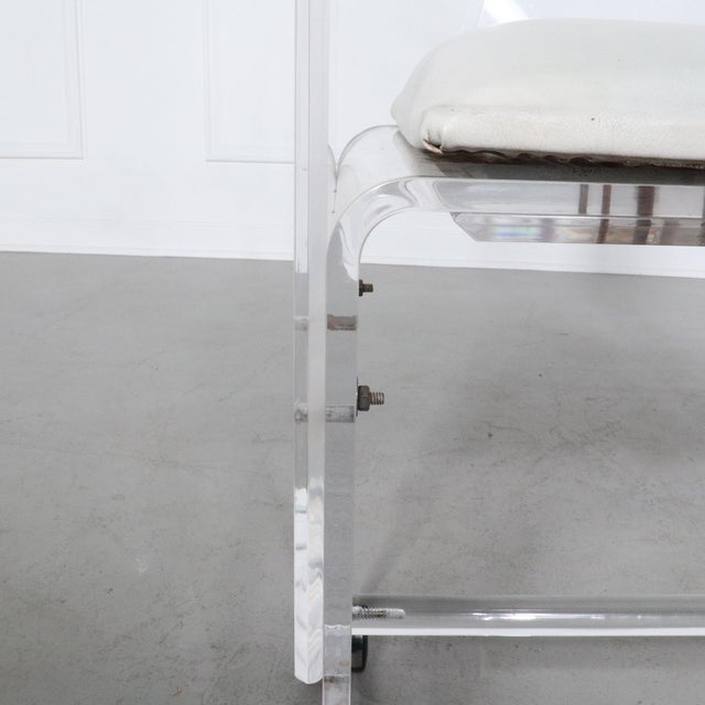 Sculptural Lucite Side or Vanity Armchair on Wheels For Sale - Image 10 of 10