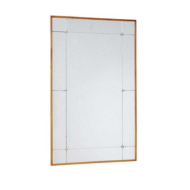 Wood 20th Century Swedish Wall Segmented Mirror, 1950s For Sale - Image 7 of 7