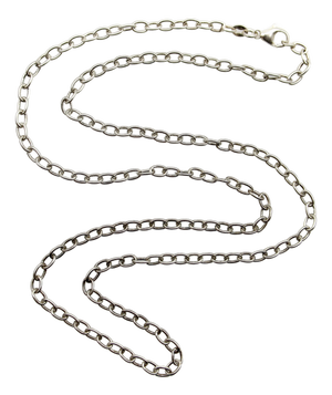 Italian Vintage Sterling Silver 24” Open Link Chain