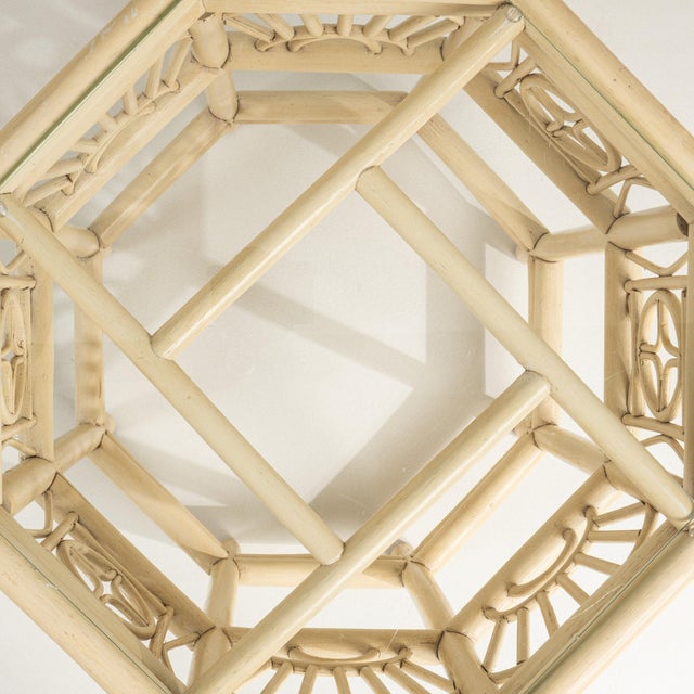 20th Century France Warm Ivory Carved Fretwork Side Table For Sale - Image 4 of 11