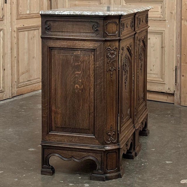 19th Century Belgian Liégeoise Oak Buffet With Saint-Remy Marble Top For Sale - Image 12 of 18