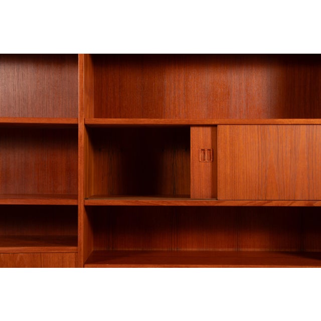 Brown Mid-Century Modern Danish Teak Veneer Bookcase, 1960s For Sale - Image 8 of 13