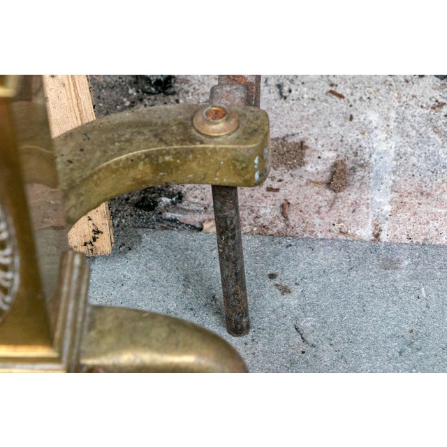 Brass A Wonderful Collection of Antique Brass Fireplace Accessories For Sale - Image 8 of 12