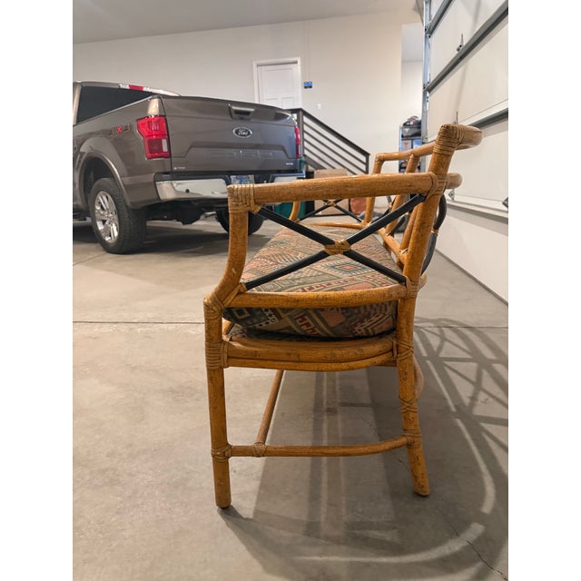 1990s McGuire Gondola Settee – Coastal Bamboo Loveseat, Designer Statement, Priced to Sell For Sale - Image 5 of 9