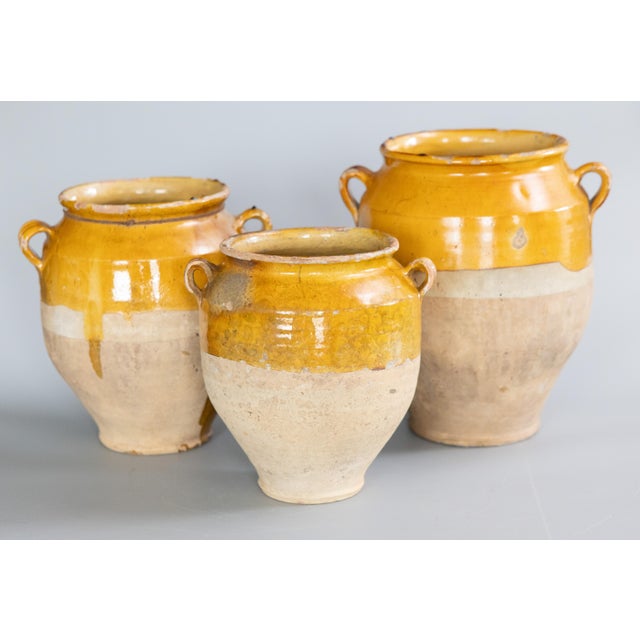 Yellow 19th Century French Glazed Yellow Confit Pot For Sale - Image 8 of 9
