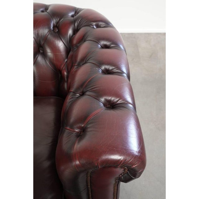 Red Cowhide Chesterfield 2.5-Seater Sofa in Oxblood Red For Sale - Image 8 of 14