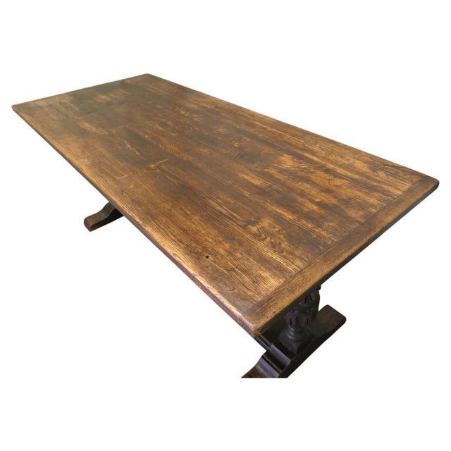 Brown Oak Refectory Dining Table, Late 19th Century For Sale - Image 8 of 8