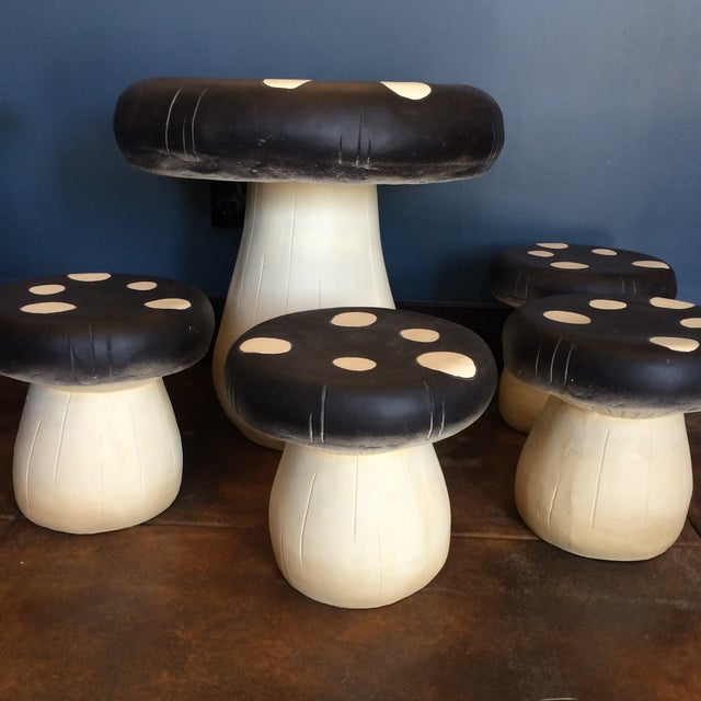 Mushroom Table & Stool Set Chairish