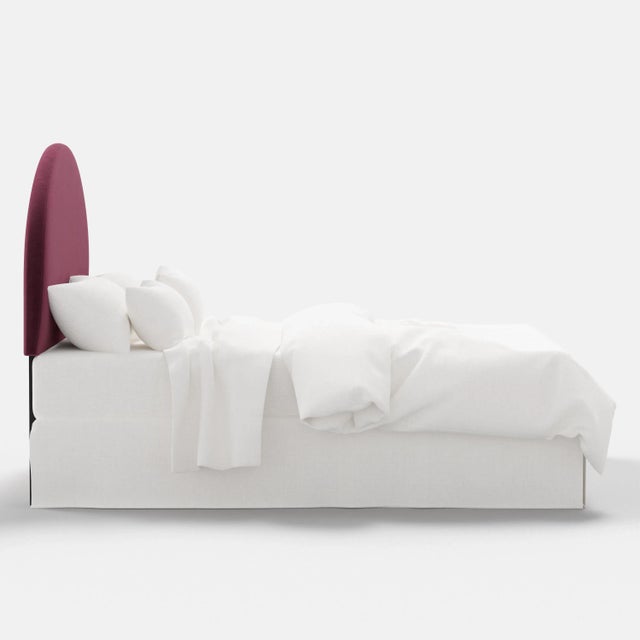 Transitional Monroe Plum Velvet Headboard, Full/Double For Sale - Image 3 of 5