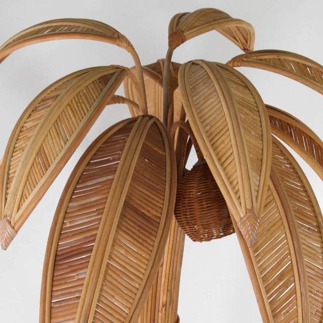 Palm Tree Floor Lamp in Rattan For Sale - Image 16 of 18