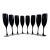 1960s Libby Crystal Black Amethyst Champagne Glasses - Set of 8 For Sale