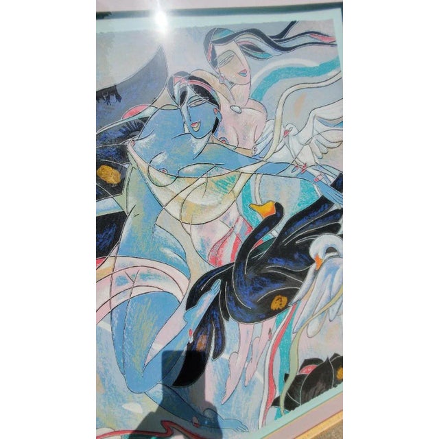 Yamin Young, 1980s Serigraph Signed And Numbered "Quartet" Variation Of The Gouache 29/175 Framed. Serigraph Is...