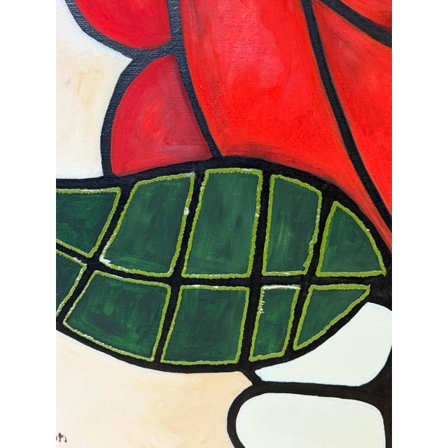 Modern Avi Ben Simhon Monumental Modernist Red Rose Painting For Sale - Image 3 of 14