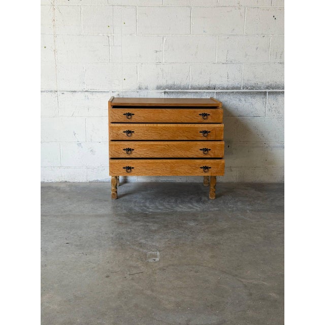 Oak Dresser With 4 Drawers Danish Mid-Century Modern 1960s For Sale - Image 9 of 11