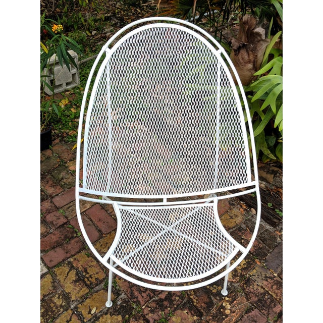 1960s MidCentury Modern Radar White Metal Patio Chair Chairish