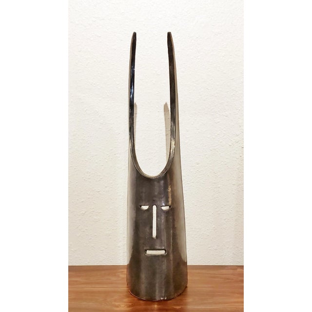 Ceramic Devil Mask From Freiwald Art Pottery After Gio Ponti and De Poli For Sale - Image 7 of 12