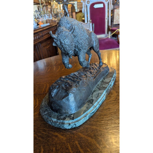 1970s 1970s Remington Bison Bronze Statue For Sale - Image 5 of 7