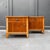 Pair of bedside tables. Style. Mid-century, 1960s. Material. Oak and walnut veneer, glass top. Features. One drawer and...