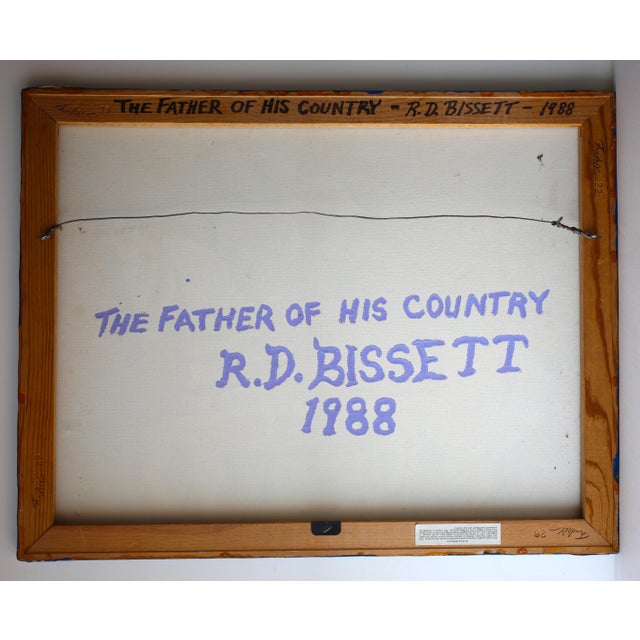 Late 20th Century American Folk Artist R. D. Bissett 1988 Titled "The Father of His Country" For Sale - Image 5 of 7