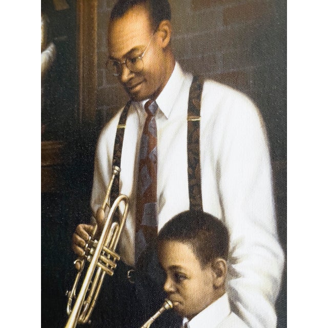 Color lithograph reproduction on canvas of *Generations* by artist Geno Park, signed "Park" at lower right. The...