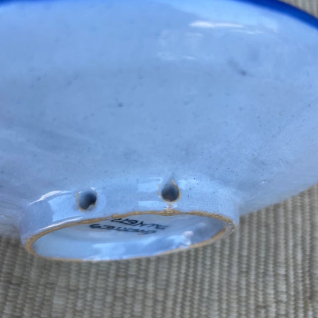 Blue Vintage Guertes Talavera Polychrome Decorated Plate, Spain, Circa 1970's For Sale - Image 8 of 12