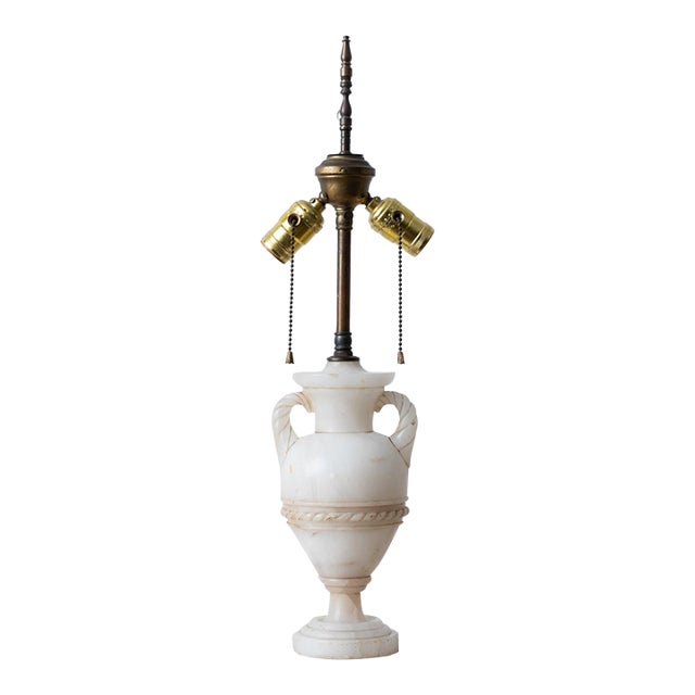 Neoclassical Alabaster Urn Lamp, Early 20th Century For Sale