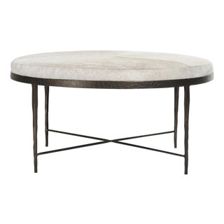 Ivory Hide Modern Ottoman Coffee Table For Sale