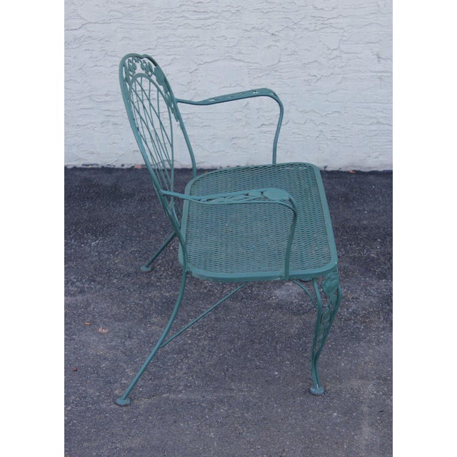 Wrought Iron Outdoor Garden Bench With Rose Motif For Sale - Image 14 of 18