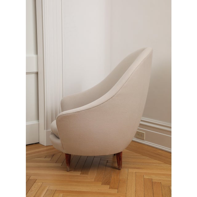 1950s Italian Federico Munari Upholstered Curved Lounge Chair For Sale - Image 9 of 10