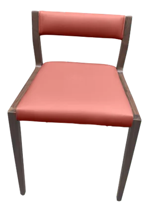Medellin Modern Coral Color Upholstered Walnut Dining Chair