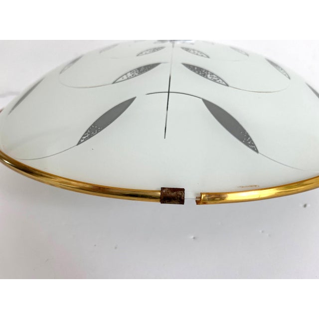 White Modern Floral Flush Light, C1970 For Sale - Image 8 of 10