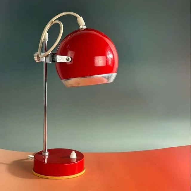 Space Age Red Desk Lamp from Szarvasi, 1970s For Sale - Image 6 of 13