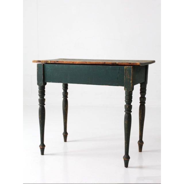 Antique American Painted Table With Drawer For Sale - Image 11 of 18