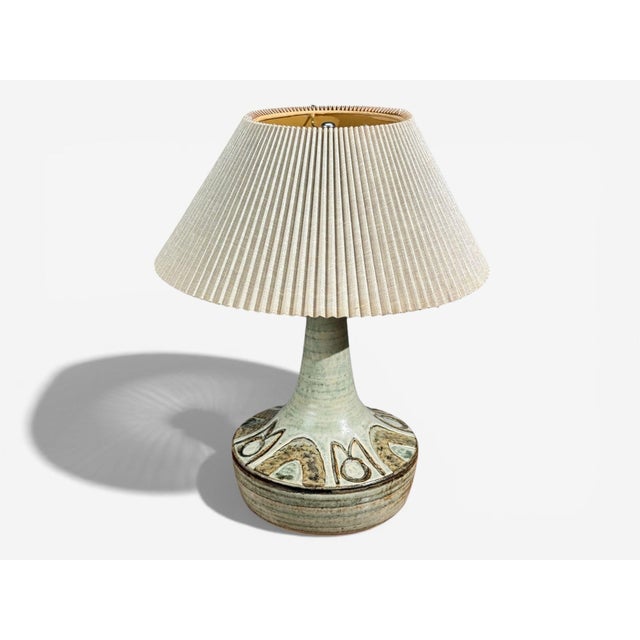 Mid-Century Modern Noomi Backhausen, Table Lamp, Green Ceramic, Denmark, 1960s For Sale - Image 3 of 8