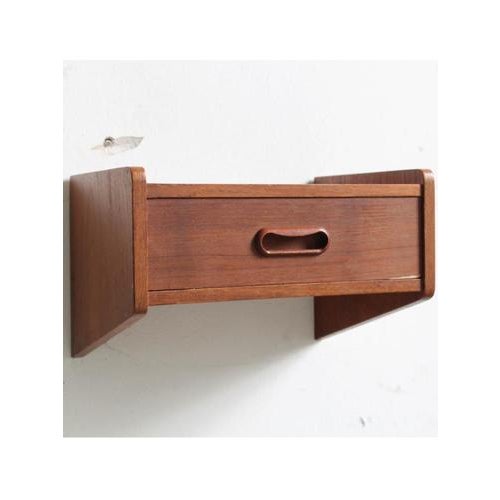 Type: Wall-mounted nightstand Date: 1960–69 Style: Scandinavian Origin: Denmark Materials: Teak Model: Wall-mounted with...