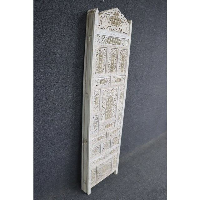 Wood Anglo Indian Sandalwood Dressing Screen/Room Divider For Sale - Image 7 of 10