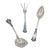 Sterling Silver Plique-a-Jour Enamel Flatware Trio For Sale