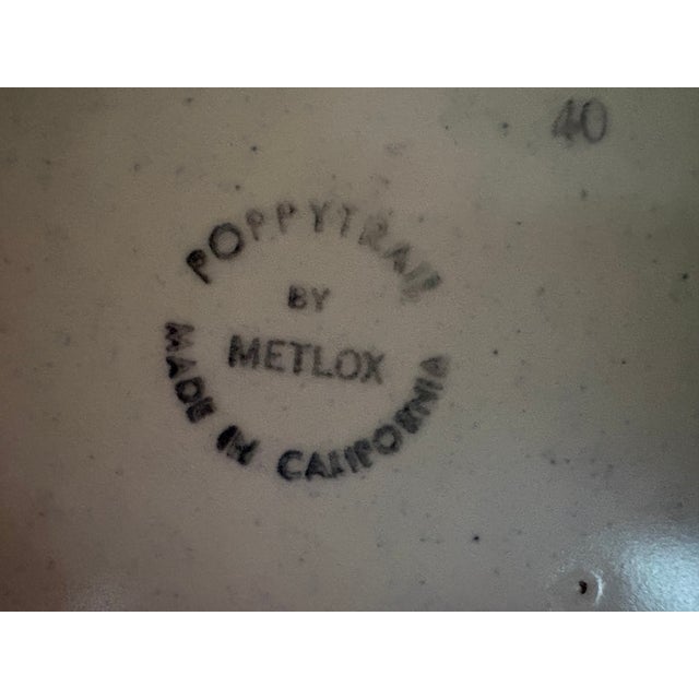 1950s 4 Metlox Dessert Plates and an Oval Serving Plate - 5 pcs For Sale In Lexington, KY - Image 6 of 14
