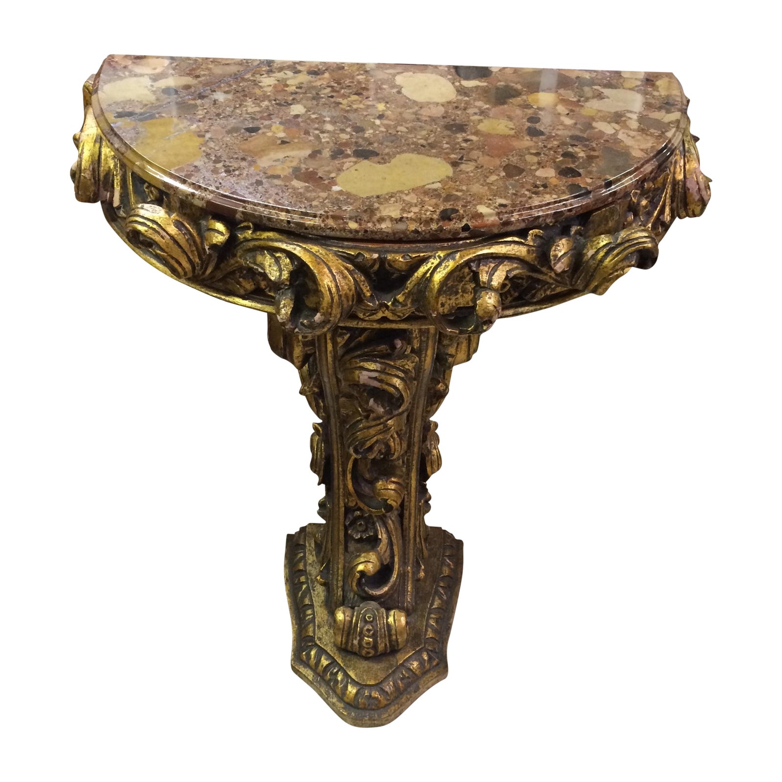 Marble Top Half Round Side Table Chairish