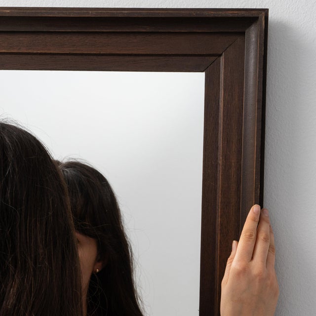 19th Century France Brown Wood Mirror For Sale - Image 9 of 9