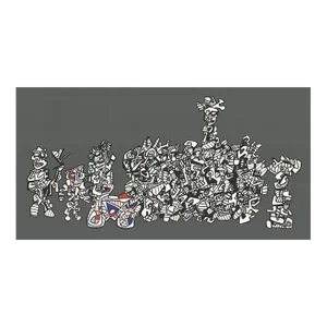 1974 Jean Dubuffet 'Le Libre Echange' Gray,Black,White Serigraph