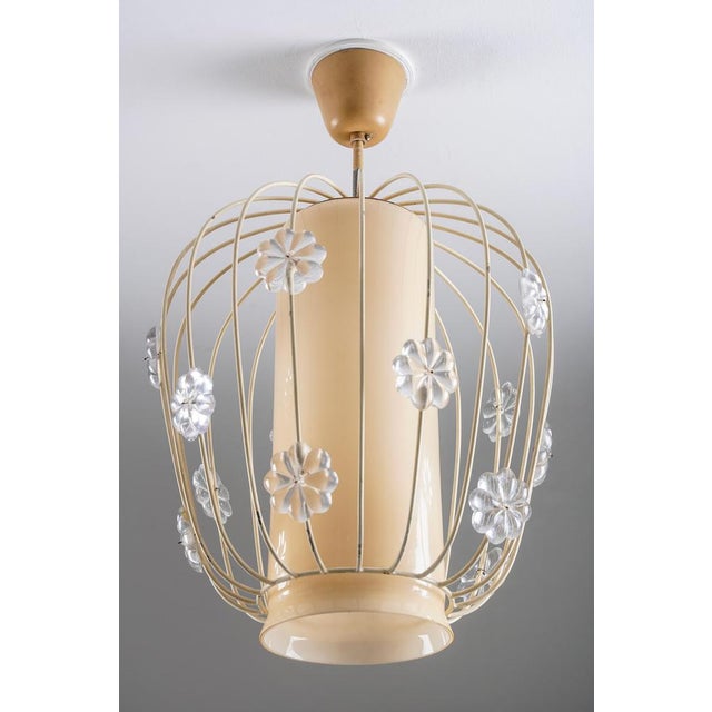 Swedish Modern Model 11510 Pendant in Glass and Metal from Böhlmarks, Sweden, 1940s For Sale - Image 4 of 14