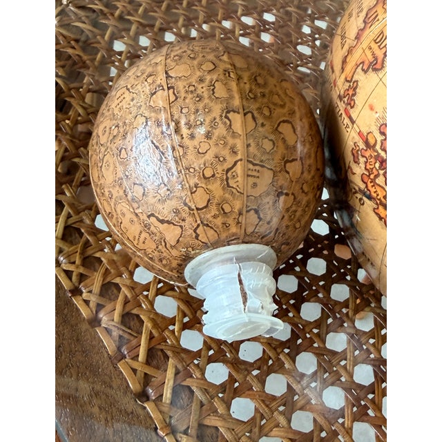Glass Vintage Florentia Italian Leather Wrapped World Map Liquor Decanter For Sale - Image 7 of 12