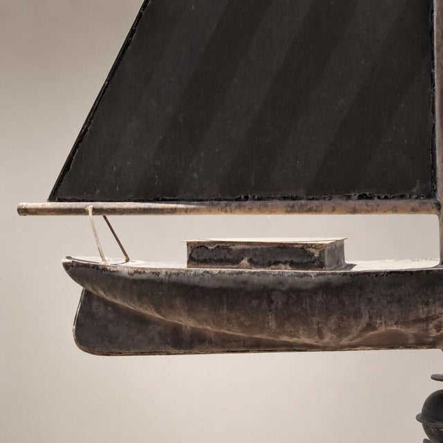 Metal 20th Century Three-Dimensional Copper Weathervane with Sailing Boat For Sale - Image 7 of 9