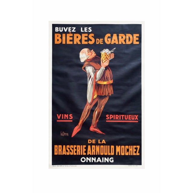 Brasserie Arnould Mochez Beer Advertising Poster by Le Clercq, 1930s For Sale - Image 6 of 6