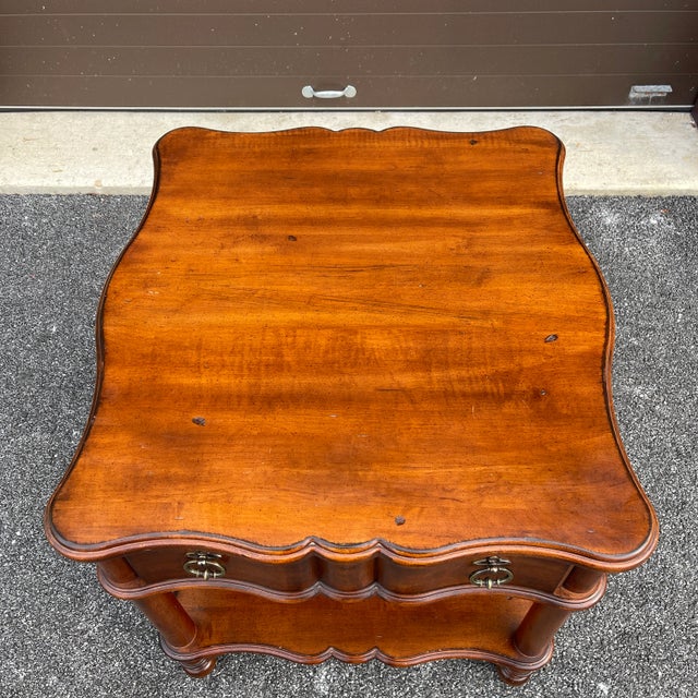 Harden Furniture 21st Century Harden Furniture Serpentine British Colonial Cherry Center Table For Sale - Image 4 of 12